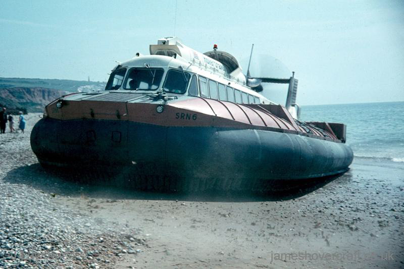The SRN6 with Hovertravel - Departing Southsea, front-on (credit: Pat Lawrence).